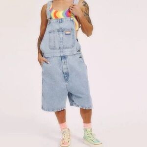 Levi's Blue Denim Overalls with Colorful Accents
